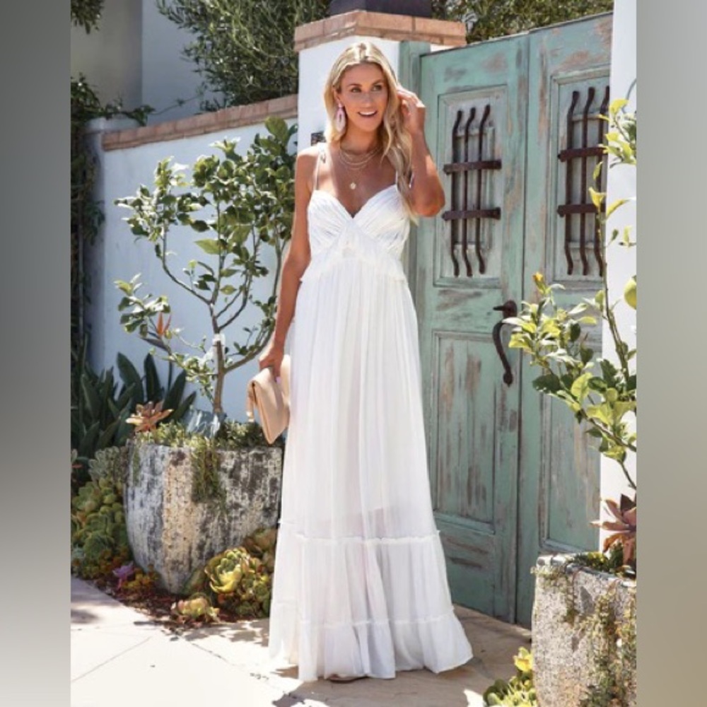 White maxi dress, size small